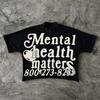 La salute mentale conta T-shirt Grafica Y2K da Uomo Streetwear Maglietta in Cotone S-3XL