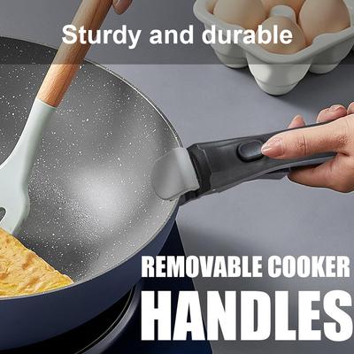 Abnehmbarer Topfgriff Haltegriff Ersatzclip Handgriff Verbrühschutz Pfannengriff Anti-Rutsch Kochtopf Handgriff Gadgets