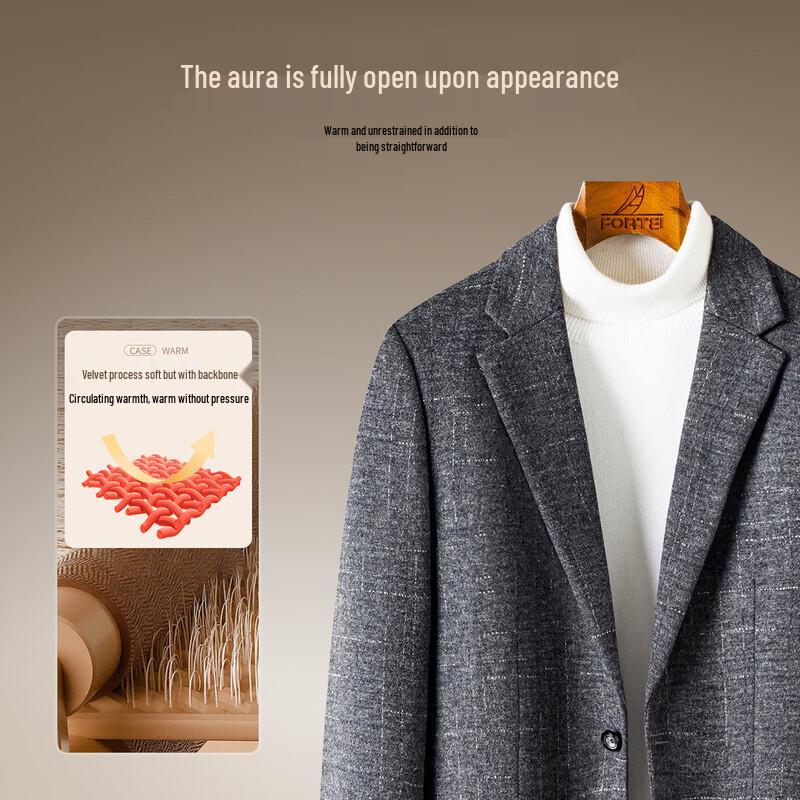Men's Business Casual Mid-Length Wool Blend Overcoat