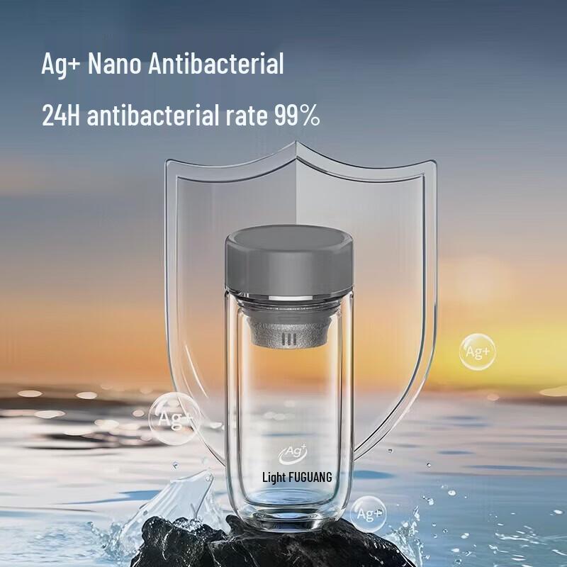 Fuguang 270ML Tea Infuser Glass Cup with Titanium Filter