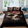 Sugar Skull Bedding Sets King Beauty Kiss Skull Duvet Cover Bed Set Bohemian Print Black Bedclothes Queen Size Bedline