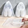 30Pcs Non-Woven Drawstring Shoe Storage Bags, Anti-Yellowing White Sneaker Protector Covers, Dustproof Shoe Pouches for Sun Drying & Travel