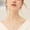 Moissanite Main Stone, Sterling Silver Ladies Pendant Necklace,Moon Sun Element Round Moissanite Pendant Fashion Holiday Gift Jewelry Anniversary Gift