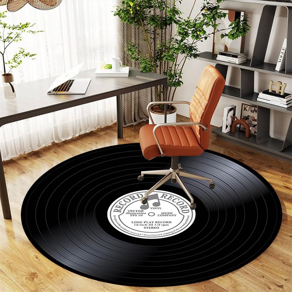 1 szt. Mata na krzesło okrągła winylowa Mata podłogowa - Antypoślizgowa, Mata podłogowa do biura, sypialni, wystroju domu Prezent świąteczny p0811159