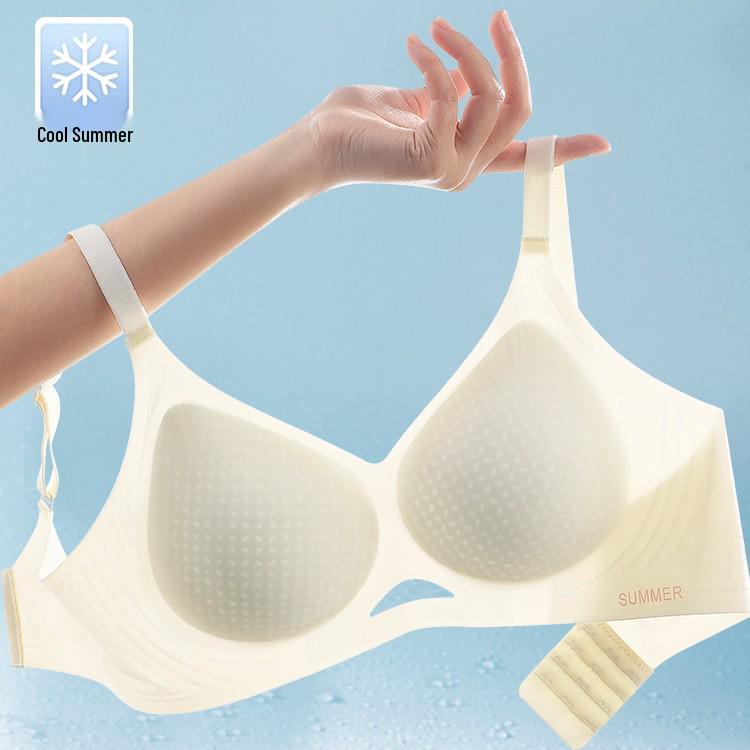 Women's Summer Ice Silk Push-Up Bra - Seamless, Breathable, Anti-Sagging Support
