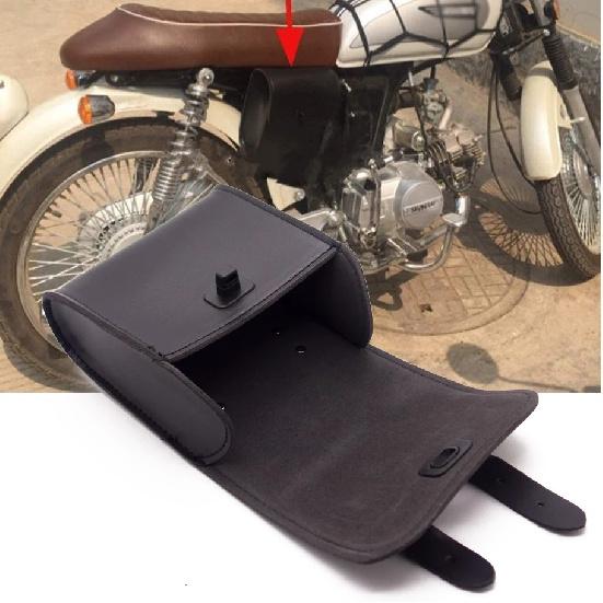 Universal Motorcycle Pu Leather Handlebar Bag Front Tool Luggage Bag Waterproof