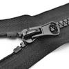 Black Double-Head Resin Zipper for Jackets – No. 5 Long Double-Opening
