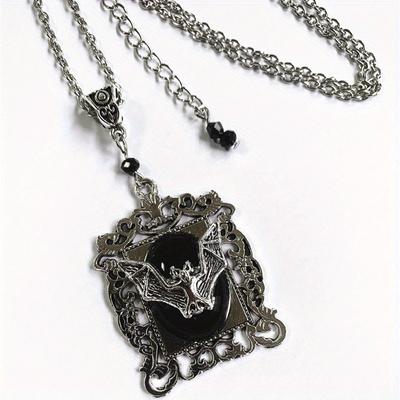 Colgante de Collar de Murciélago Retro Gótico Gráfico Geométrico, Accesorio de Joyería Multifuncional Punk para Hombres y Mujeres