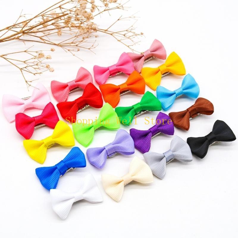 KX4B Ribbon Bowknot Hair Clip Pet Hair Bows Set Of 50 Hair Barrette for Holiday Party