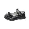 Girls' Black Soft Sole Leather Princess Shoes for School and Casual Wear