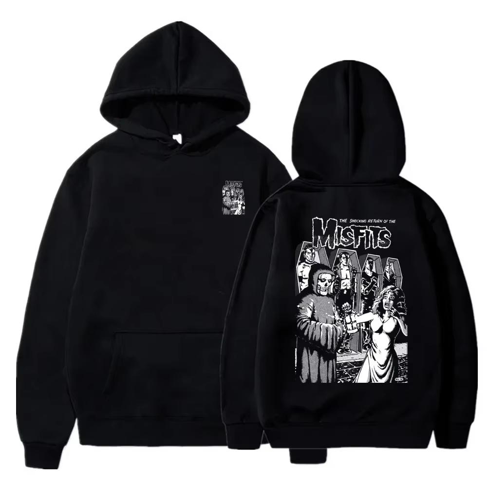 2024 Unisex Thin Cotton Pullover Hoodies Simple Casual Tops New Spring Autumn Clothes The Misfits Print Long Sleeve Hoodies
