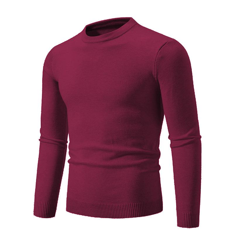 2025 Men's Casual Round Neck Solid Color Fashion Sweater