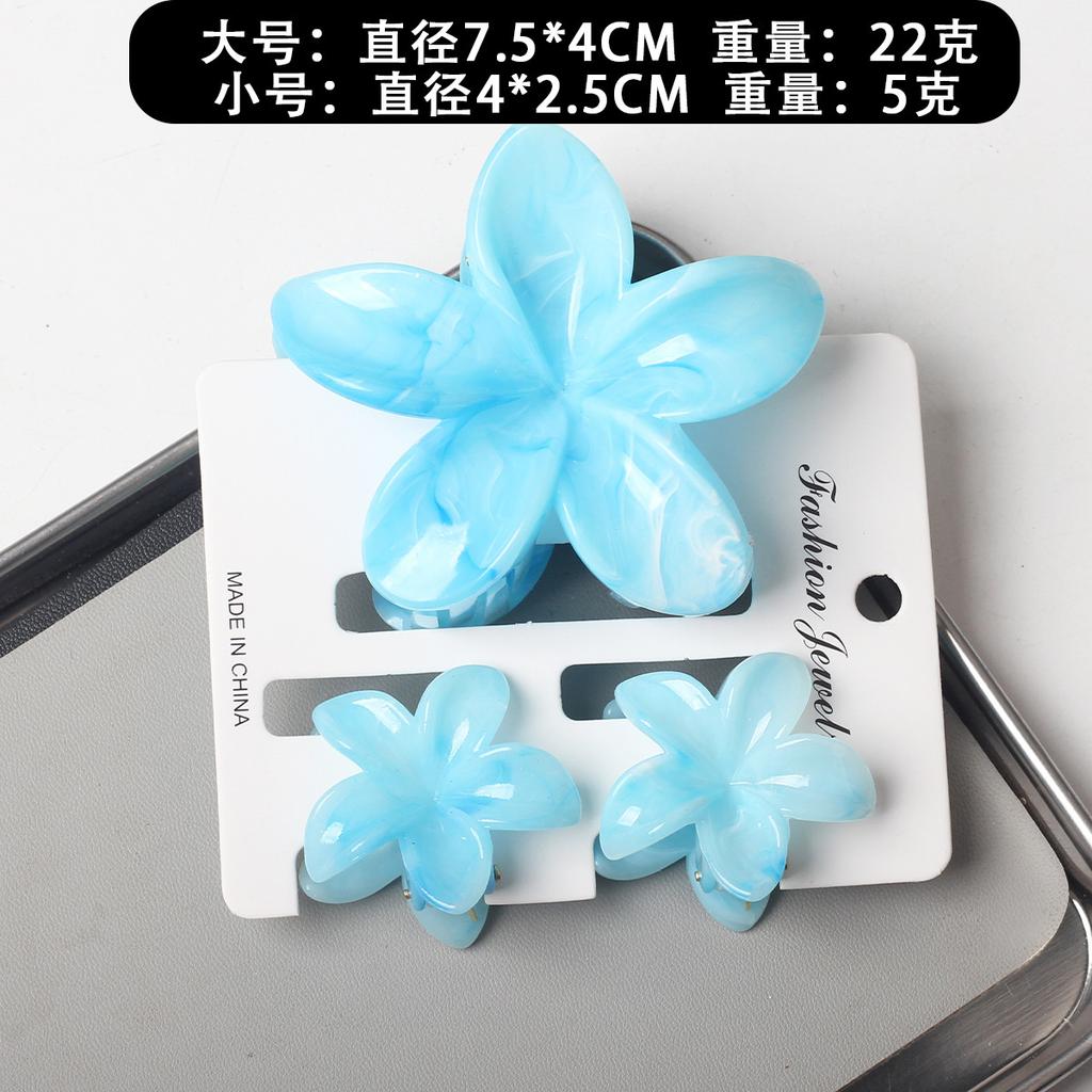 2025 New Egg Flower Grab Clip Retro Color Flower Hair Claw Clip Lady Side Grab Half Grab Back Head Shark
