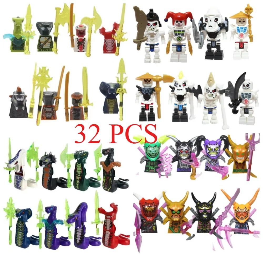 104 PCS ninja building block doll set, assembled role action doll DIY building block doll toy boy birthday gift.