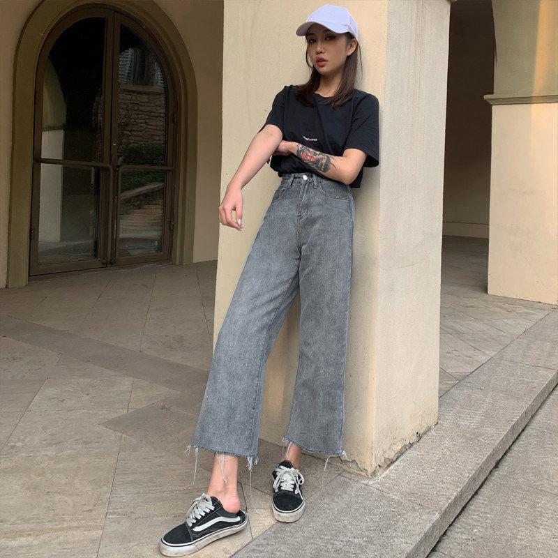 Jeans a vita alta Donna Estate Autunno Popolare BF Stile Harajuku Hole  Teens Streetwear Basic Gamba larga Donna Caviglia Lunghezza Pantalone  acquista in modo economico — spedizione gratuita, recensioni reali con foto  —