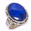 Bague en argent sterling massif 925 faite à la main avec pierre précieuse en lapis-lazuli naturel S.6.5 t8K55