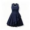 Womens Sleeveless Yoga Dress With Cinched Waist Asymmetrical Hem Breathable Workout Top Pilates Running Tennis