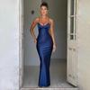 2024 Elegant One-Shoulder Slit Evening Dress: European and American Fashion, Sexy & Slim, for Women