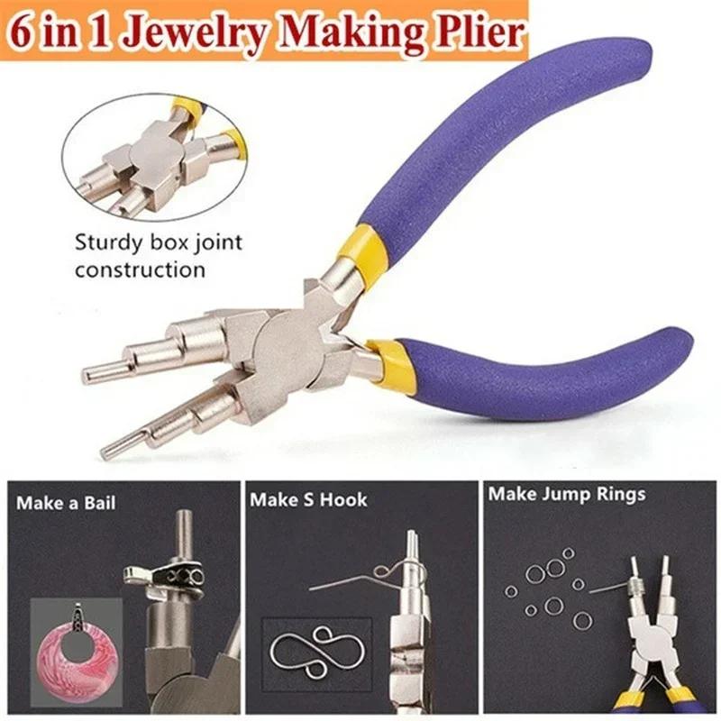6-in-1 Carbon Steel Round Nose Jewelry Pliers Bail Making Pliers Diy Hand Tool For Jewelry Making Earring Hooks фиолетовый