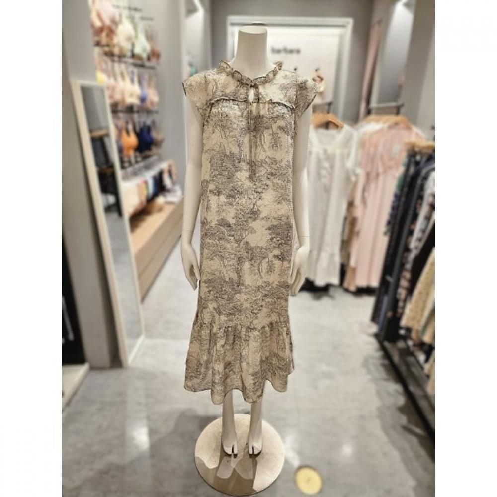 Barbara Beige Imported Print Dress Agw4625l beige/85