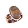 Natural Ocean Jasper Gemstone 925 Solid Sterling Silver Two Tone Ring S.7 V9u59
