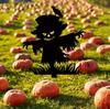 Halloween Horror Black Metal Scarecrow Ground Stake: Thrilling Outdoor Decoration
