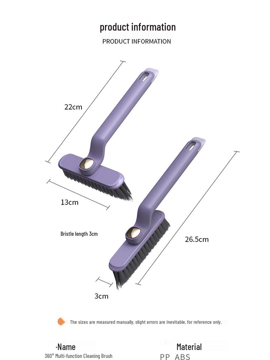 

Многофункциональная вращающаяся щетка для чистки щелей и плитки для уборки дома и ванной комнаты Rotating Brush 1pc (Random Color)