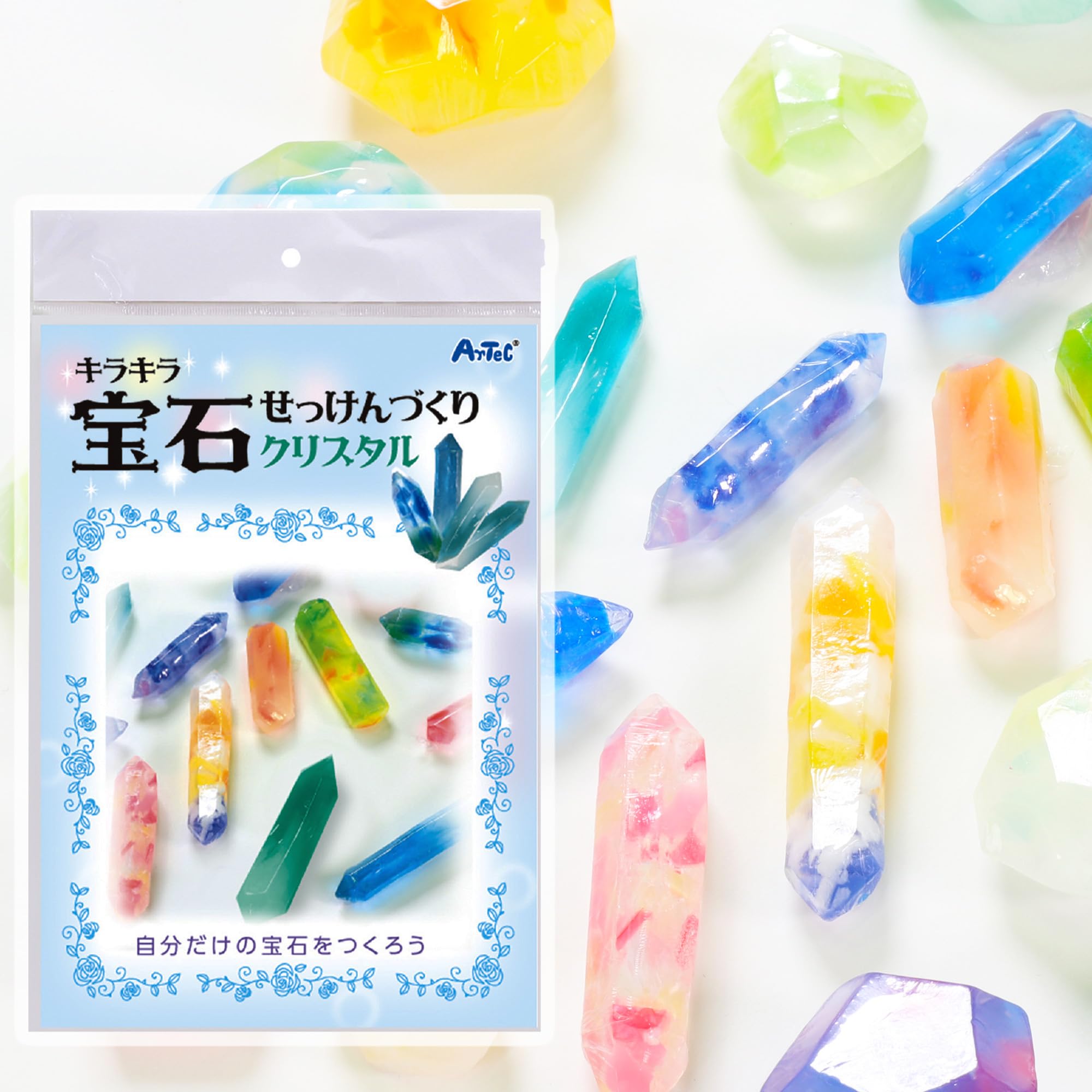 

Easy DIY Gemstone Soap Crystal Set 7 and Kids Parents Craft Experiment Science Summer Winter Christmas Science Education Girls Boys (2 pieces) (with