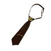 Japanese Vintage Necktie with Metal Bear Pin Chain Student Uniform Adjustable Pre Tied Neck Tie Shirt Collar Neckwear