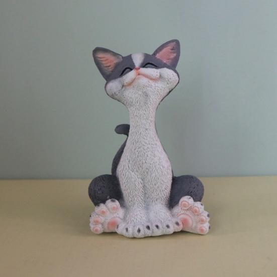 Fortune Cat Ornament Resin Material Fine Craftsmanship Cat Sculpture Wealth Symbol Decor Home Party Decoration