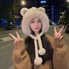 Autumn and winter new cute bear plush hat cycling windproof thickened warm ear protection against cold winter