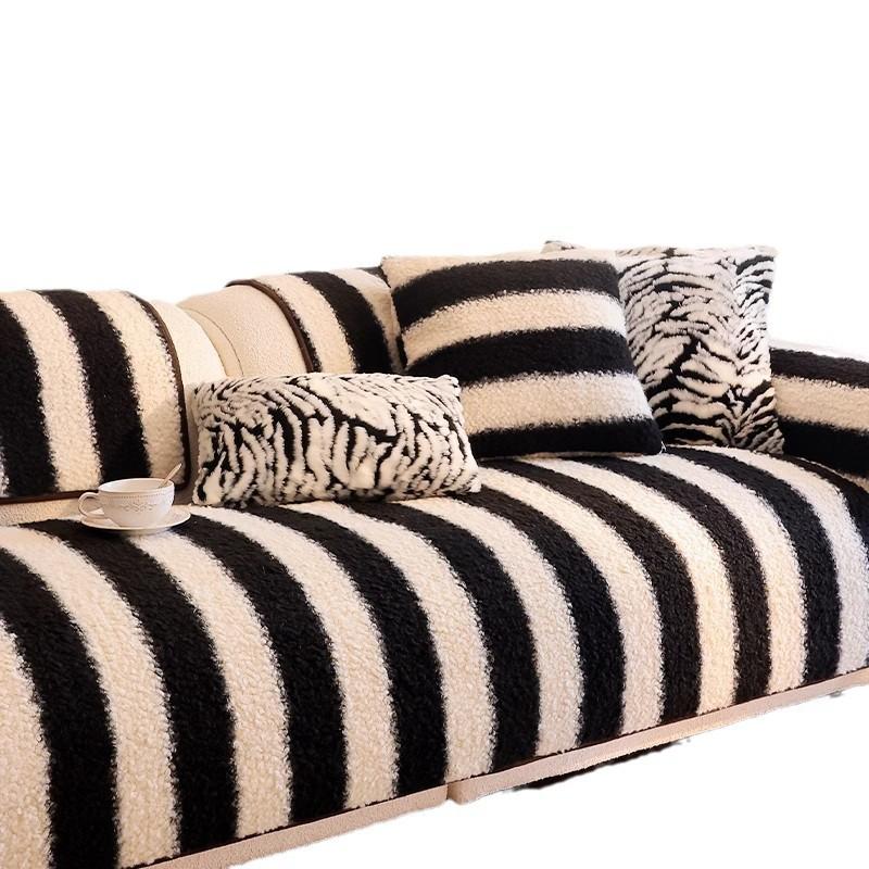 Lamb Wool Sofa Cushion, Anti-Skid In Autumn And Winter, High-Grade Plush Seat Cushion, Universal In All Seasons  New Cover Cover Cover