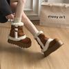 White thick-soled heightening piled thickened snow boots women's new winter warm Northeast fluffy cotton shoes