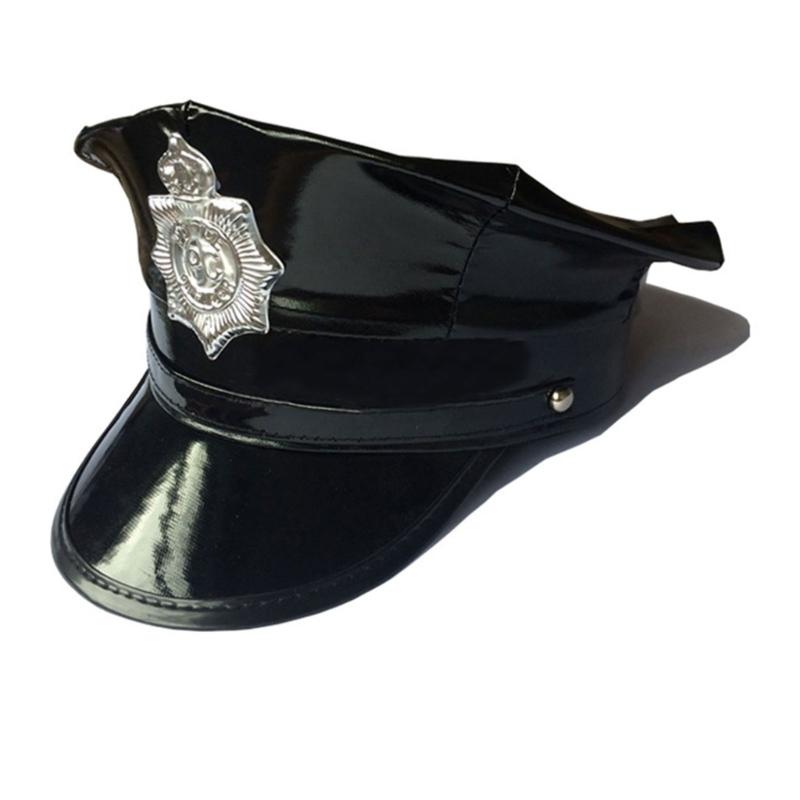 Chapeau de policier pour déguisement d'uniforme, chapeau de gavroche pour femme, accessoire de déguisement pour Halloween.