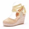 Shoes Women Summer High Heel Platform Sandals Ankle Buckle Strap Closed Comfortable Casual Shoe