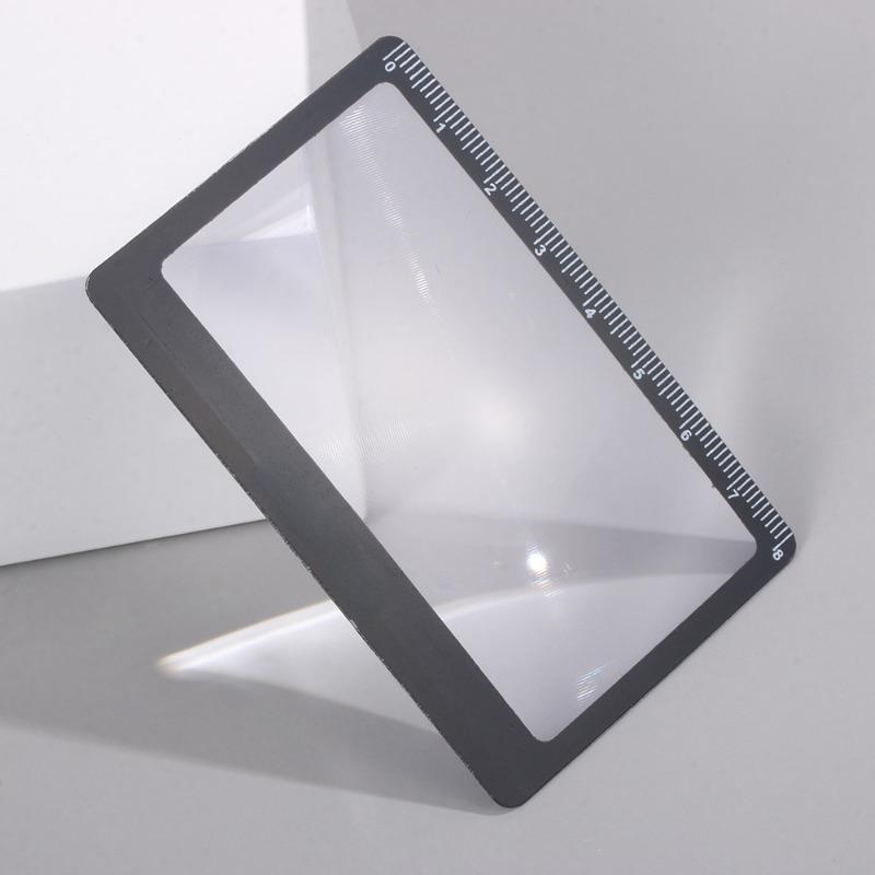 3X Magnifier Sheet with Scale Ultra-thin Reading Glass Fresnel Lens PVC Transparent Credit Card Size Book Page Magnification