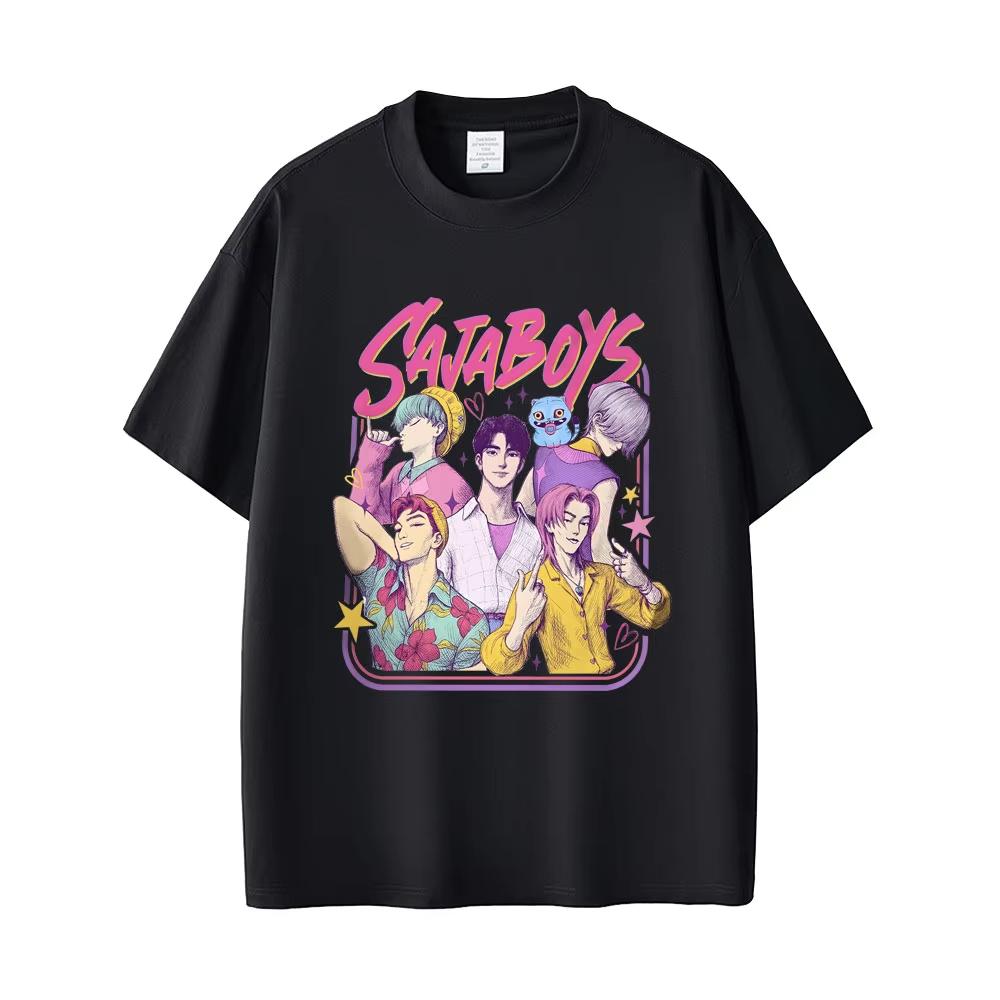 New Kpop Demon Hunters Saja Boys T-shirt Summer Men Women Cartoon Fashion Trend Tshirt Tops Female High Quality Cotton T Shirts
