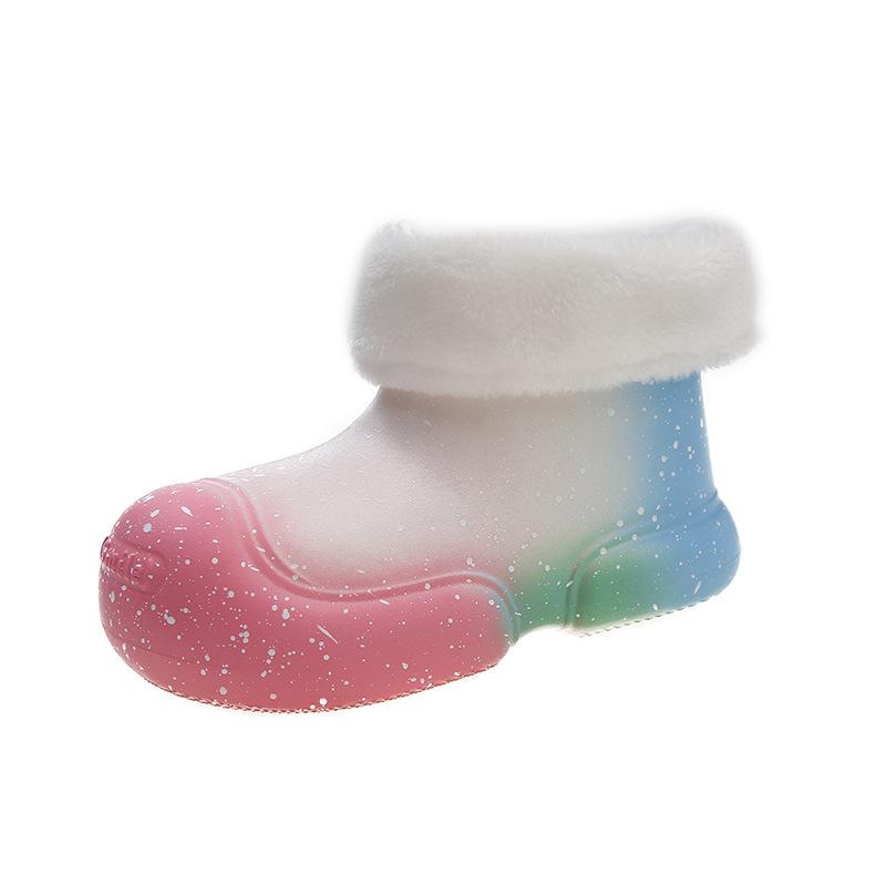 Fashion Soft-soled Water Shoes Parent-child New Waterproof Rain Boots Women's Tide Open Smile Short Tube Women's Rain Shoes