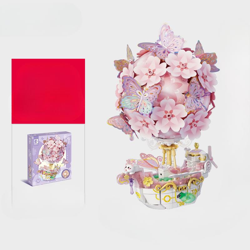 

Воздушный шар строительный блок цветок совместимый головоломка сборка девочек игрушка подарок 16.8*13.5*23.6cm