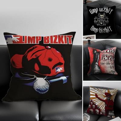 Band Llimp Bbizkit Album Kissenbezug Kissenhülle Anti-Milben Unsichtbarer Reißverschluss seidiger Plüschkissen
