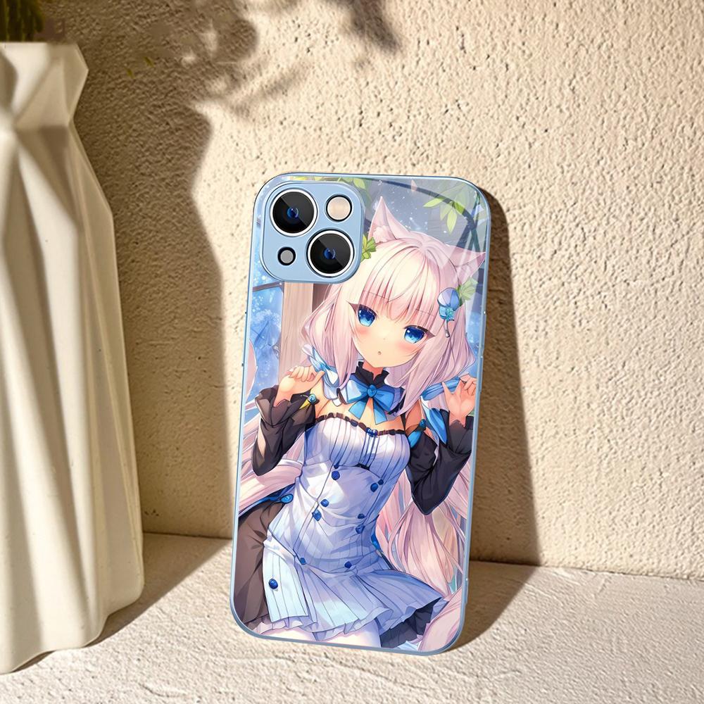 Nekopara Chocola Vanilla Phone Case For iPhone 14 13 12 Mini 11 Pro XS Max X XR 14 Plus Tempered Glass Cover