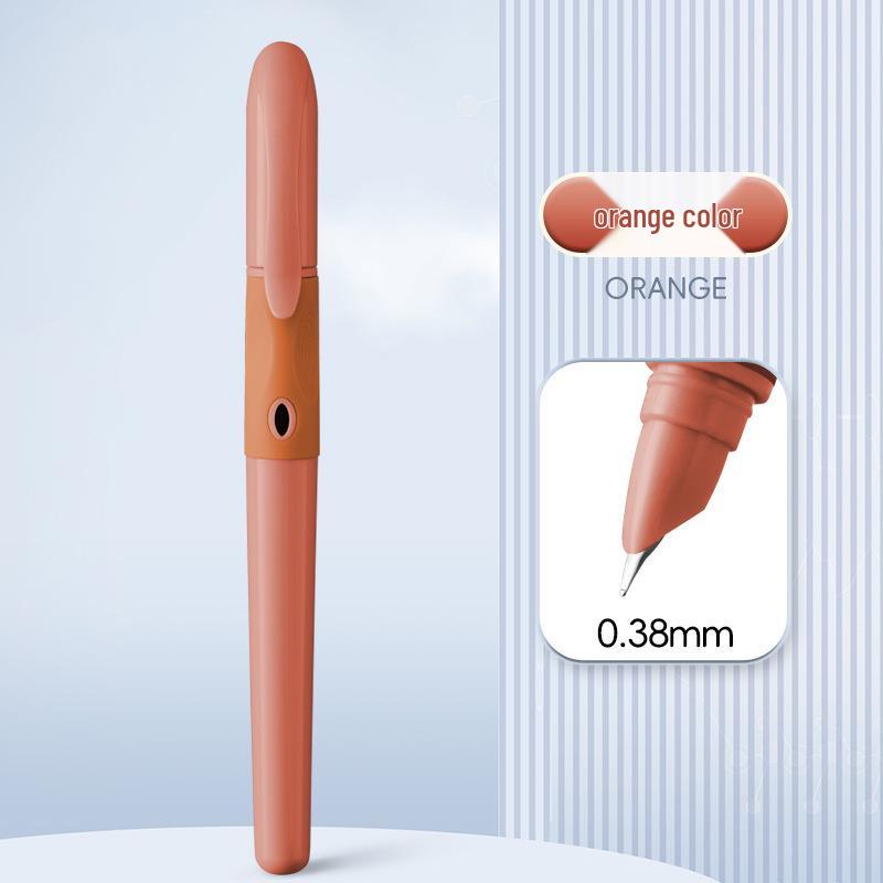 Refillable Ergonomic Fountain Pen for Students - Transparent Colored Plastic Design
