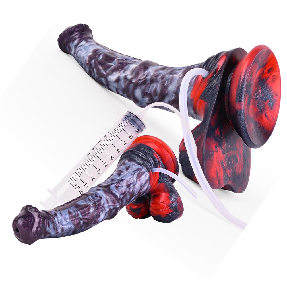 Horse Squirting Dildo Anal Plug Silicone Ejaculation Penis Fantasy Sex Toys for Women Men BDSM G-spot Prostate Massage Large-sized Dildos Masturbator