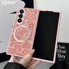 Gradient Leopard Pattern For Magsafe Magnetic Phone Case for Samsung Z Fold 7 6 5 4 3 Wireless Charging Protective Cover