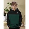 Boys' Casual Hoodie - Black Green Contrast Lightning Print All Season Comfortable Medium Elasticity