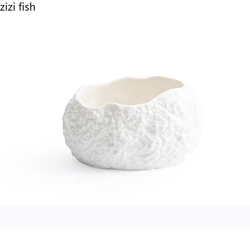Irregular Rock Texture Ceramic Bowl Dessert Bowl Thick Soup Bowls Steamed Egg Bowls Molecular Cuisine Specialty Tableware