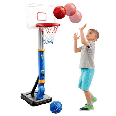 1 ensemble de panier de basket-ball pour piscine avec 4 balles de hauteur, gonfleur réglable, piscine intérieure, jardin extérieur