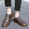 2024 Classic Summer Cool Men's Sandals Leather Outdoor Summer Handmade Shoes Men Beach Breathable New Men's Beach Cave Sandals