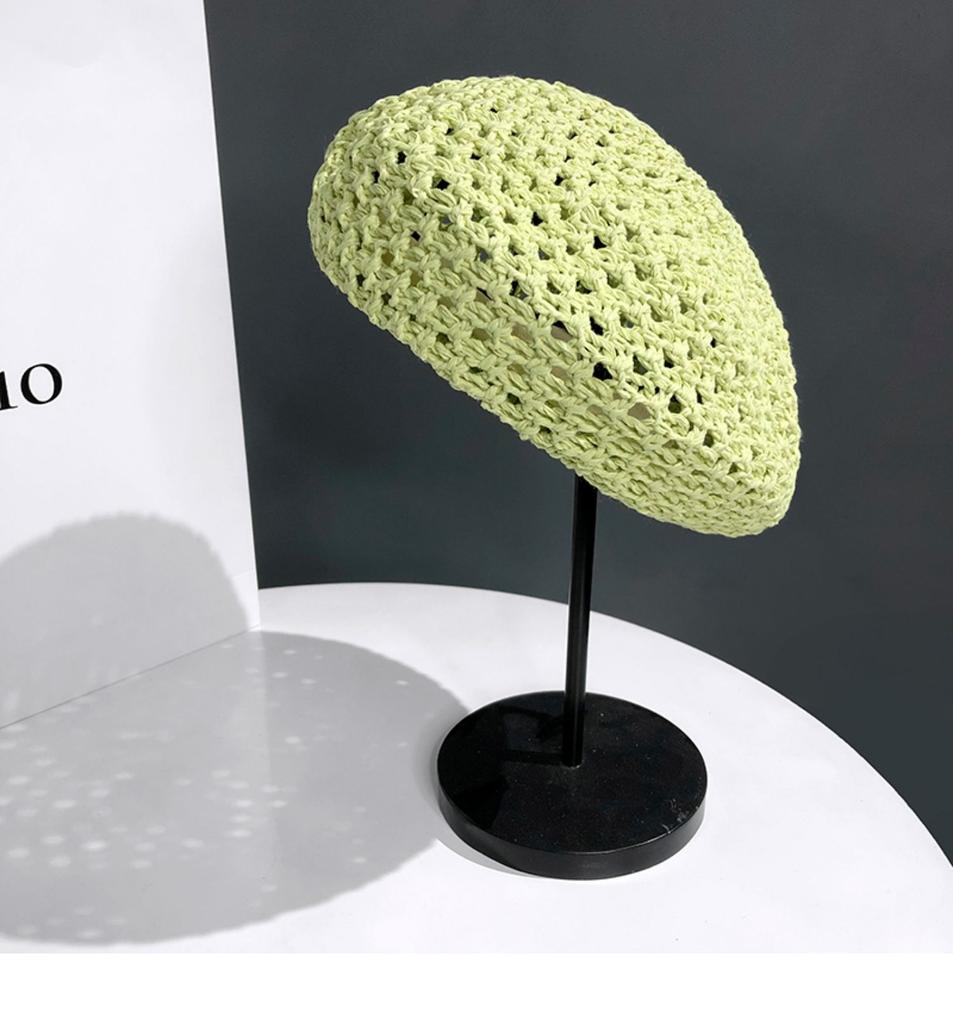 Japanese Simple Versatile Beret Children Summer Thin Hollow Straw Bud Hat Internet Celebrity British Painter Hat