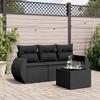 Vidaxl 4-Cz. Set da Salotto per Giardino, Cuscini, Rattan Nero PE